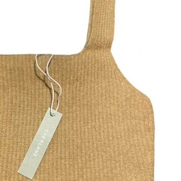 EVERLANE NEW NWT WOMENS KNIT CROPPED TAN CAMEL TANK SUMMER CASUAL SIZE S SMALL - Picture 3 of 3